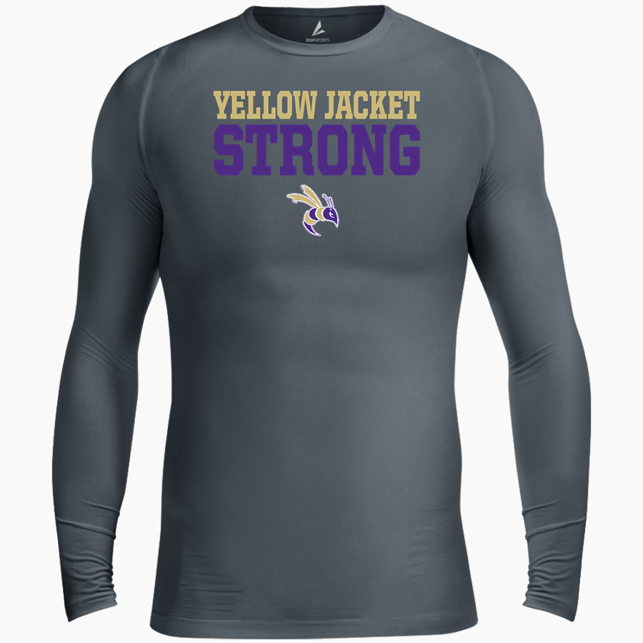 Defiance College Yellow Jackets BSN SPORTS Men's Long Sleeve Compression Top