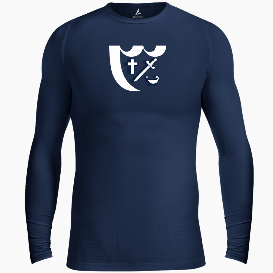 Breck Mustangs BSN SPORTS Men's Long Sleeve Compression Top