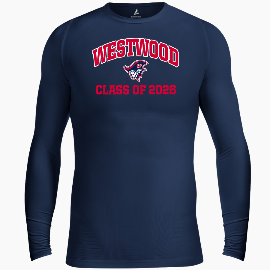 WESTWOOD HIGH SCHOOL PATRIOTS <span class="pdp-name-mascot">WESTWOOD PATRIOTS</span> BSN SPORTS Men's Long Sleeve Compression Top