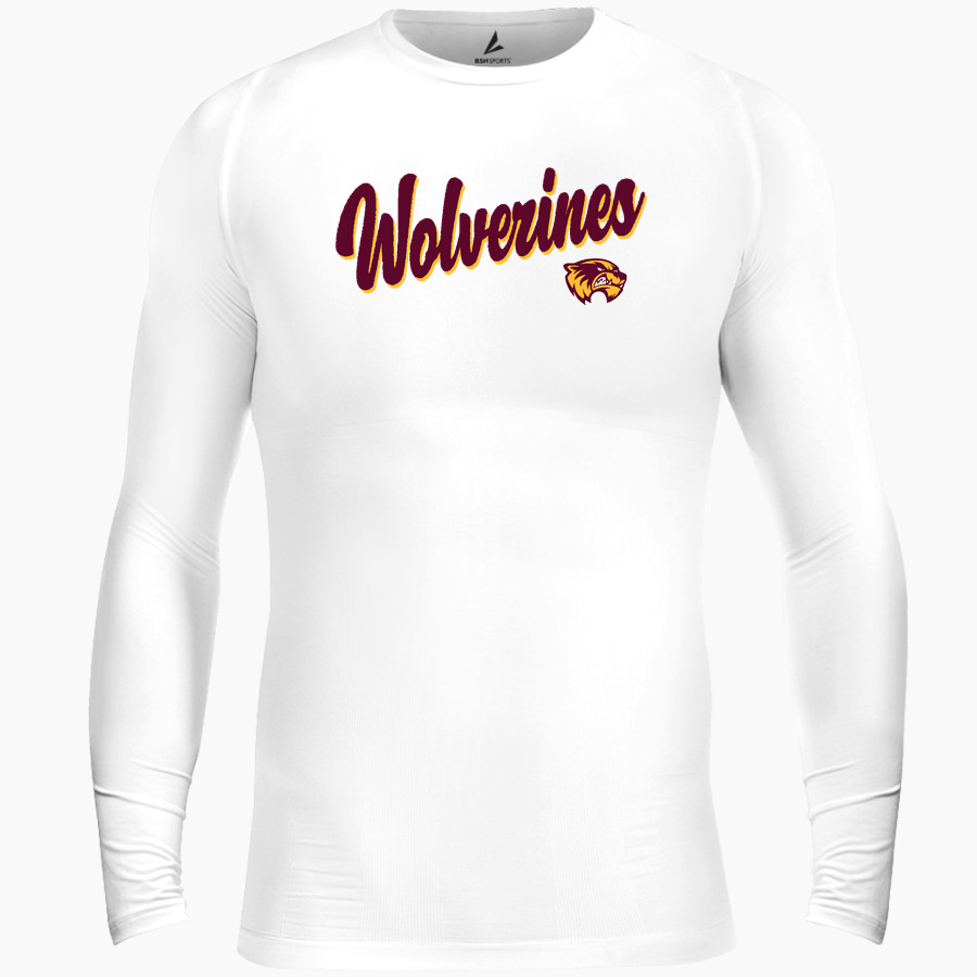 Au Gres-Sims HIGH SCHOOL WOLVERINES <span class="pdp-name-mascot">AU GRES - SIMS WOLVERINES</span> BSN SPORTS Men's Long Sleeve Compression Top