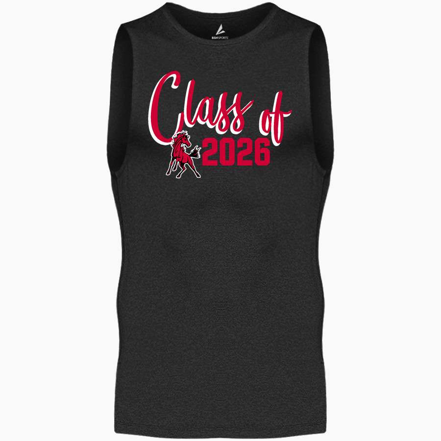 FRONTIER HIGH SCHOOL MUSTANGS BSN SPORTS Men's Sleeveless Compression Top