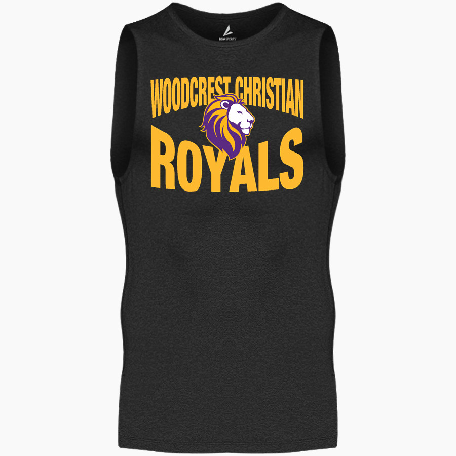 Woodcrest Christian Royals Online Store <span class="pdp-name-mascot">Woodcrest Christian Royals</span> BSN SPORTS Men's Sleeveless Compression Top