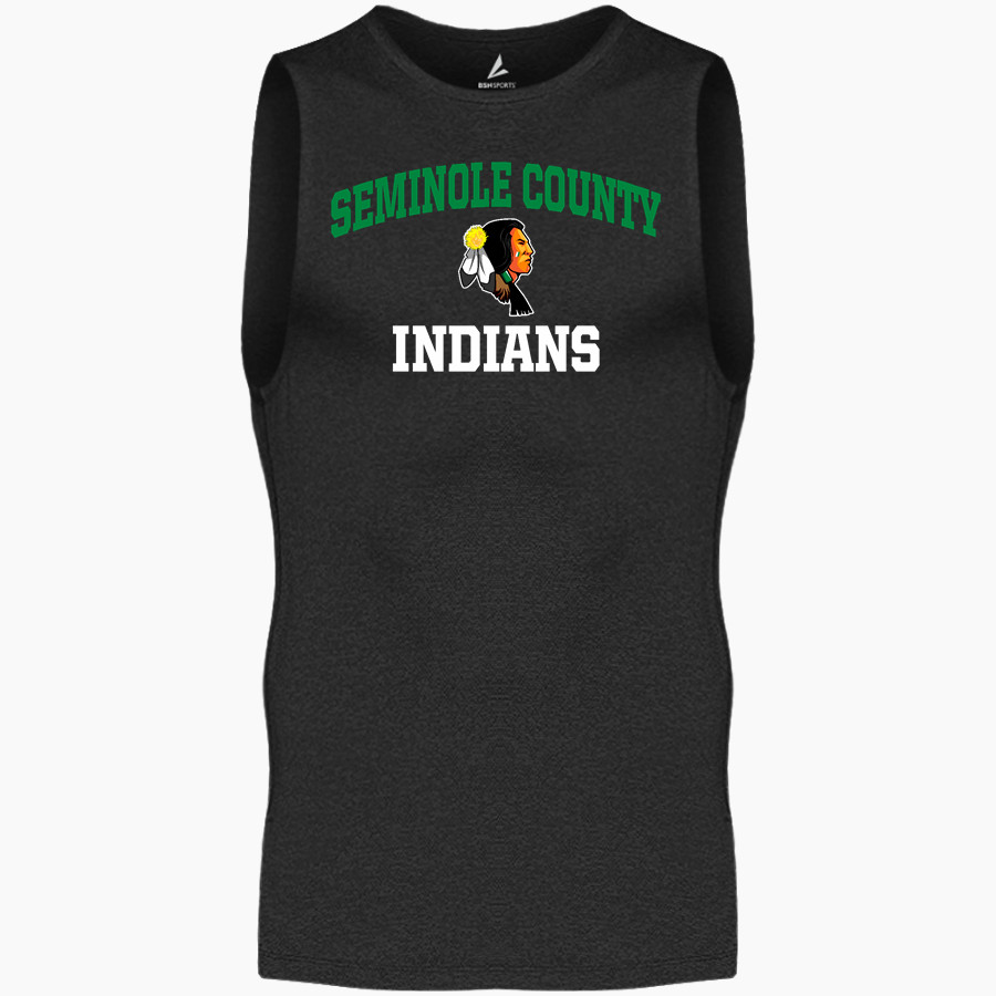 SEMINOLE COUNTY HIGH SCHOOL INDIANS BSN SPORTS Men's Sleeveless Compression Top