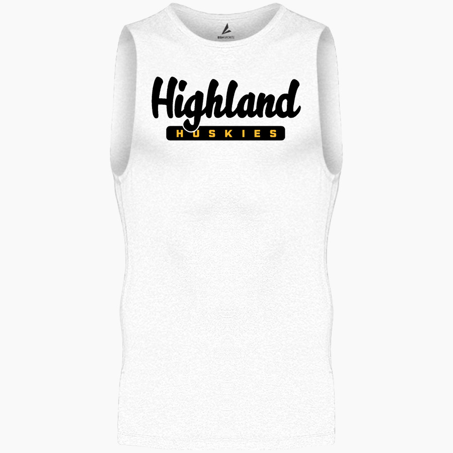 HIGHLAND HIGH SCHOOL HUSKIES BSN SPORTS Men's Sleeveless Compression Top