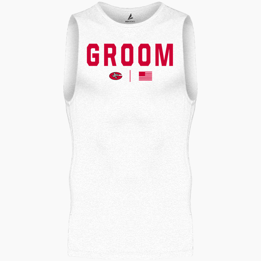 GROOM HIGH SCHOOL TIGERS BSN SPORTS Men's Sleeveless Compression Top
