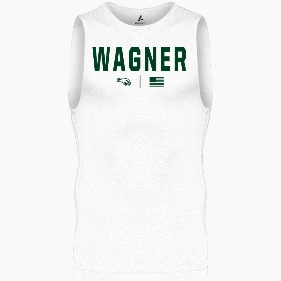 Wagner Seahawks official sideline store <span class="pdp-name-mascot">Wagner Seahawks</span> BSN SPORTS Men's Sleeveless Compression Top