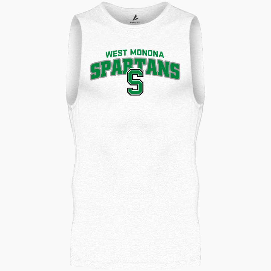 WEST MONONA HIGH SCHOOL SPARTANS BSN SPORTS Men's Sleeveless Compression Top