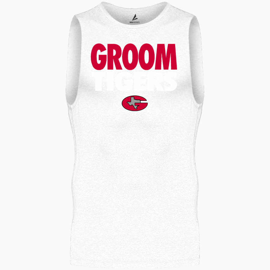 GROOM HIGH SCHOOL TIGERS BSN SPORTS Men's Sleeveless Compression Top