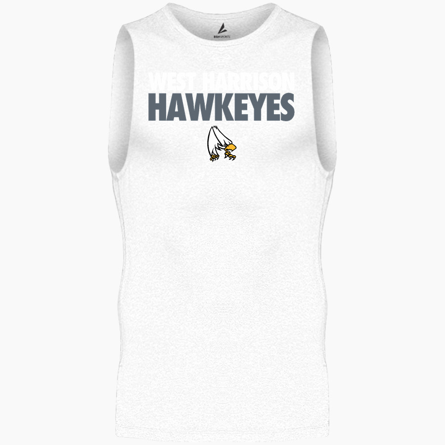 WEST HARRISON HIGH SCHOOL HAWKEYES BSN SPORTS Men's Sleeveless Compression Top