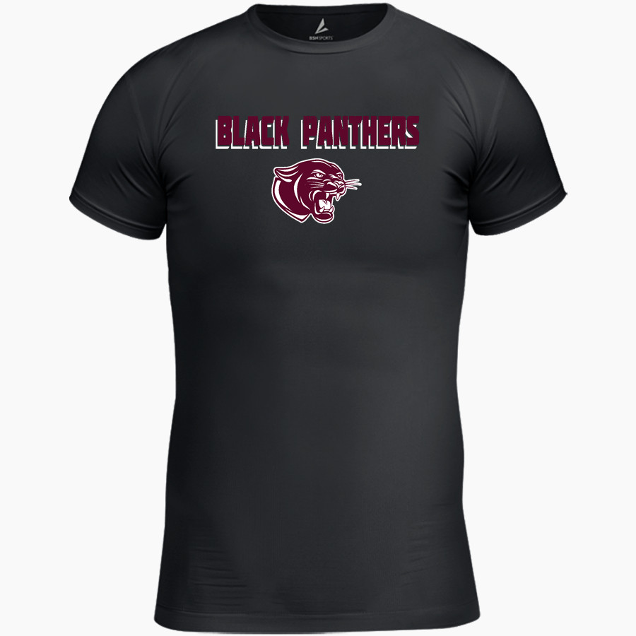 PLATTE-GEDDES COMMUNITY HIGH SCHOOL 11-5 BLACK PANTHERS BSN SPORTS Youth Short Sleeve Compression Top