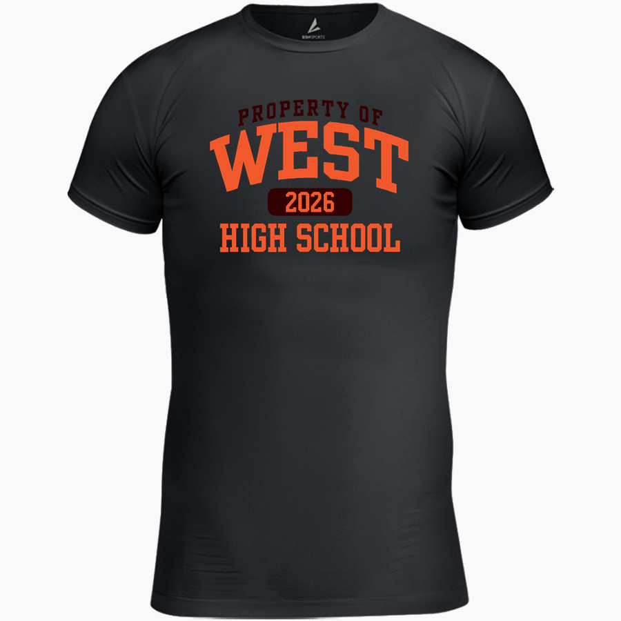 WEST HIGH SCHOOL COWBOYS BSN SPORTS Youth Short Sleeve Compression Top