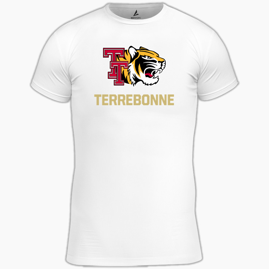TERREBONNE HIGH SCHOOL TIGERS <span class="pdp-name-mascot">TERREBONNE TIGERS</span> BSN SPORTS Youth Short Sleeve Compression Top