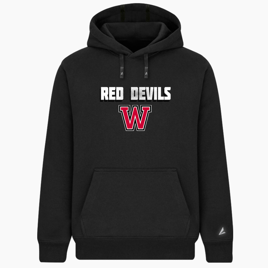 WILLISTON HIGH SCHOOL RED DEVILS BSN SPORTS Men's Cotton Rich Fleece Hoodie