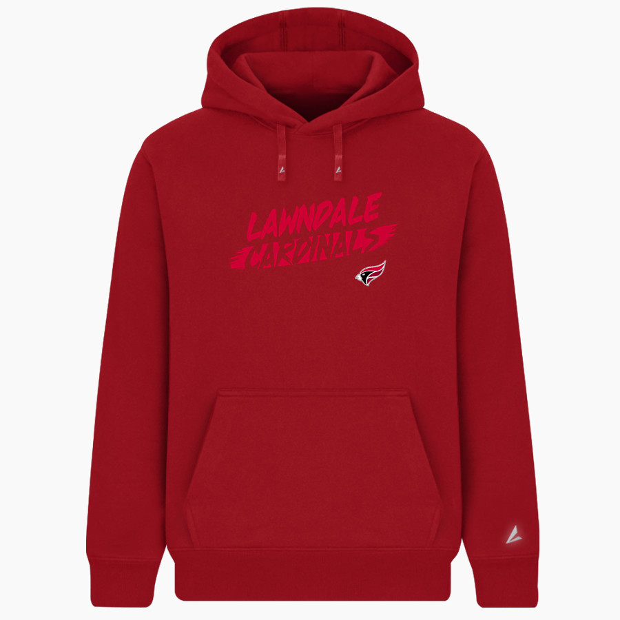LAWNDALE HIGH SCHOOL CARDINALS BSN SPORTS Men's Cotton Rich Fleece Hoodie