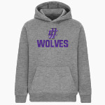 JJC Wolves BSN SPORTS Youth Cotton Rich Fleece Hoodie Front Thumbnail