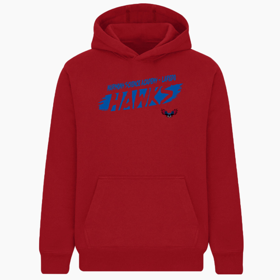 Harmony Science Academy - Laredo Hawks BSN SPORTS Youth Cotton Rich Fleece Hoodie