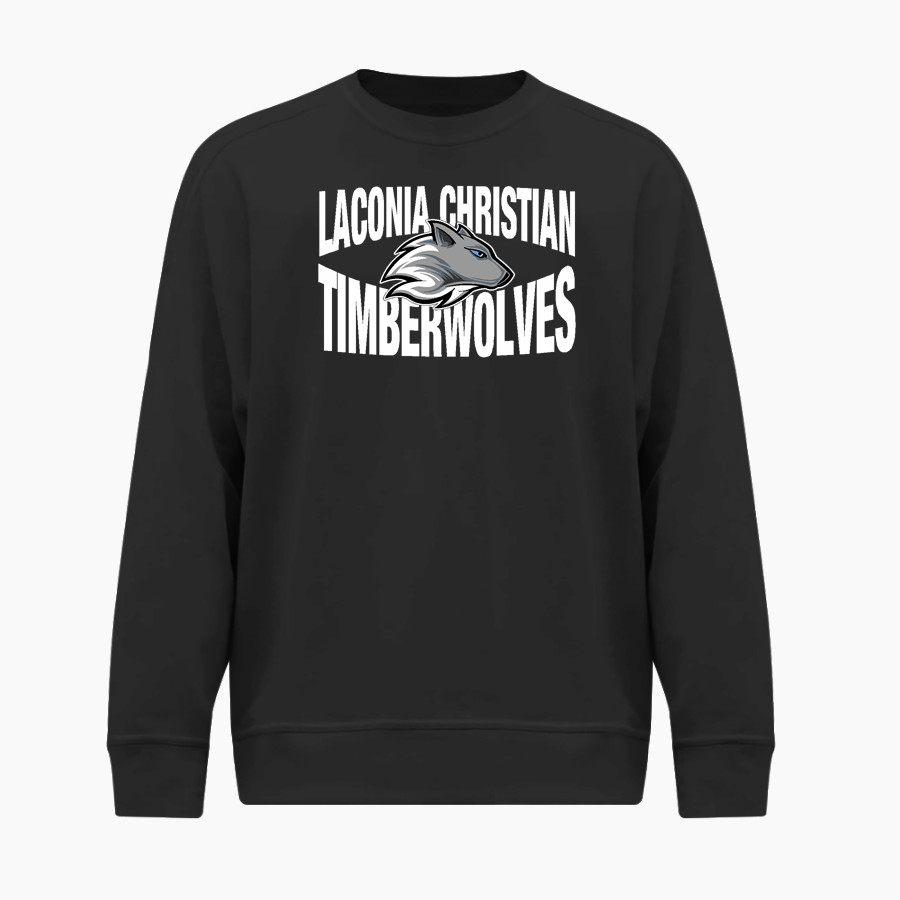Laconia Christian Academy Timberwolves BSN SPORTS Men's Cotton Rich Fleece Crew Neck
