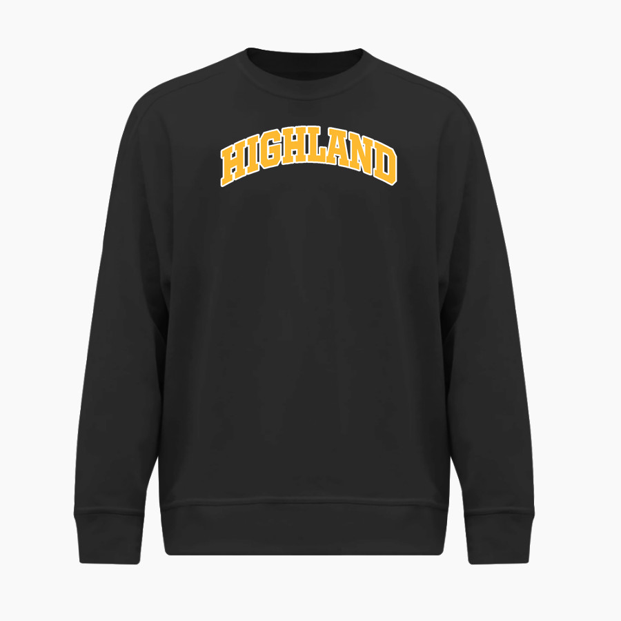HIGHLAND HIGH SCHOOL HUSKIES BSN SPORTS Men's Cotton Rich Fleece Crew Neck