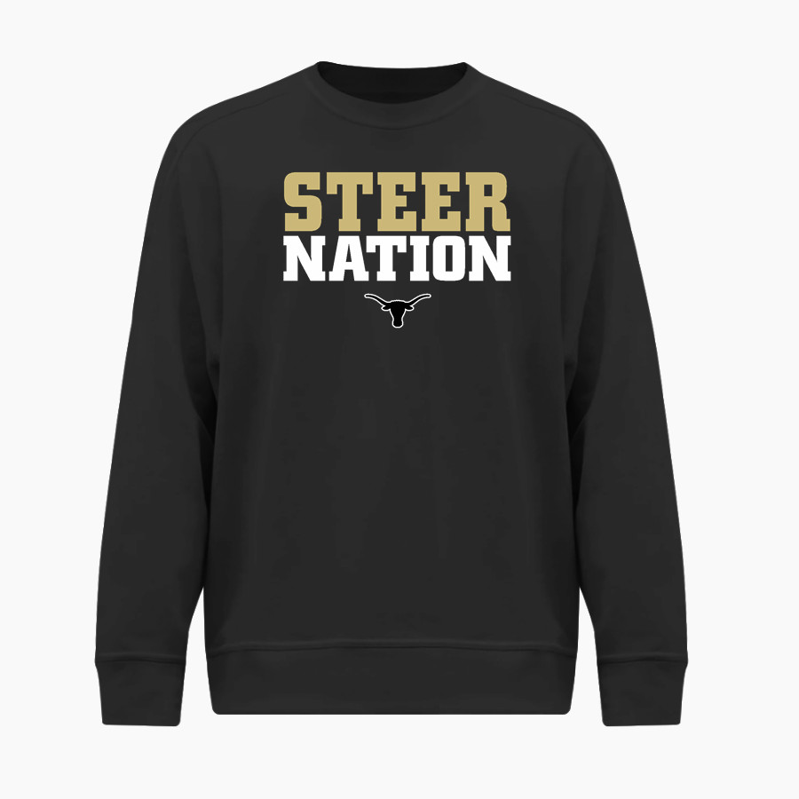 BIG SPRING HIGH SCHOOL STEERS BSN SPORTS Men's Cotton Rich Fleece Crew Neck