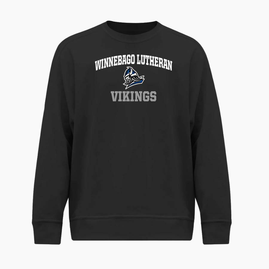 Winnebago Lutheran Vikings Online Store BSN SPORTS Men's Cotton Rich Fleece Crew Neck