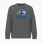 Kansas Jackrabbits BSN SPORTS Men's Cotton Rich Fleece Crew Neck Front Thumbnail