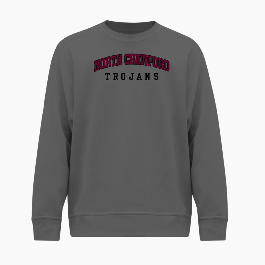 North Crawford Trojans BSN SPORTS Men's Cotton Rich Fleece Crew Neck