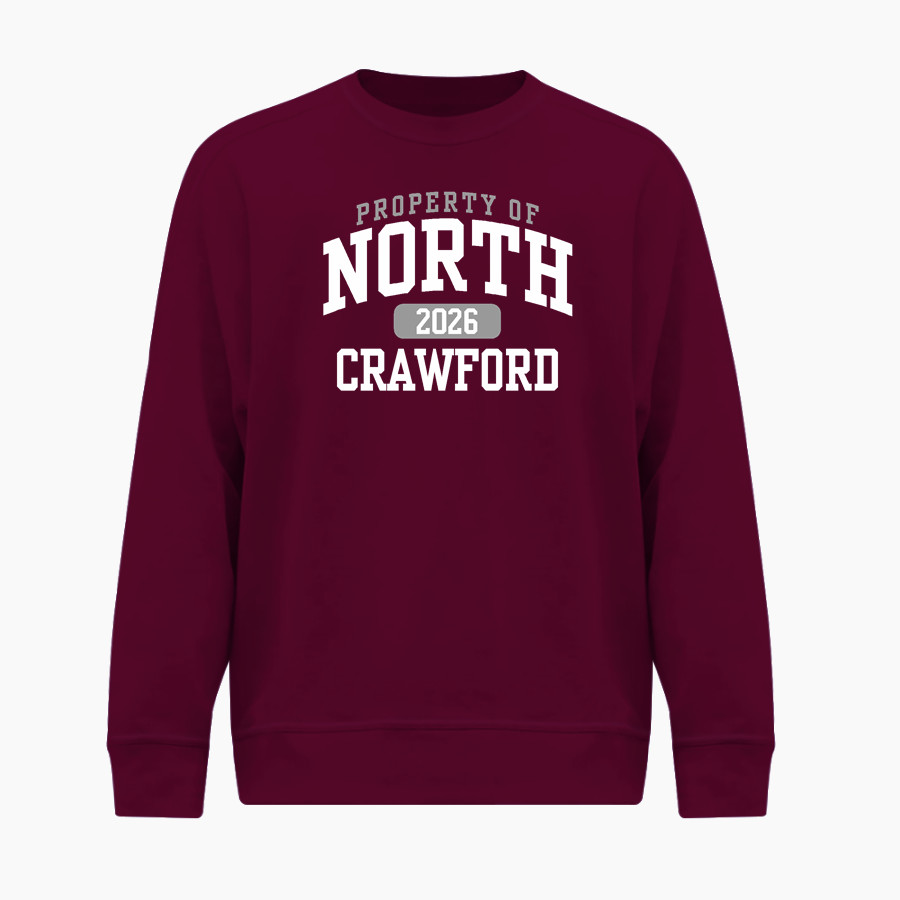 North Crawford Trojans BSN SPORTS Men's Cotton Rich Fleece Crew Neck