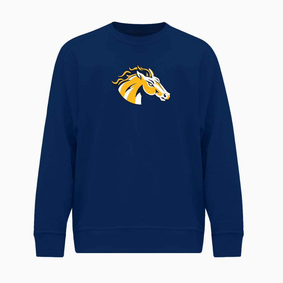 Breck Mustangs BSN SPORTS Men's Cotton Rich Fleece Crew Neck