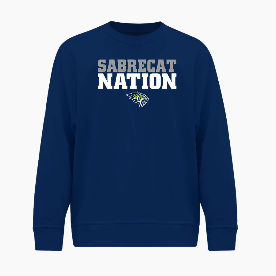 Summit Sabrecats <span class="pdp-name-mascot">Summit School Sabrecats</span> BSN SPORTS Men's Cotton Rich Fleece Crew Neck