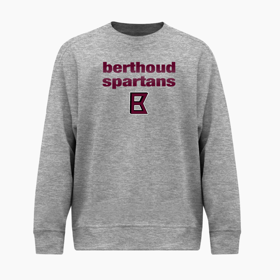BERTHOUD HIGH SCHOOL SPARTANS BSN SPORTS Men's Cotton Rich Fleece Crew Neck