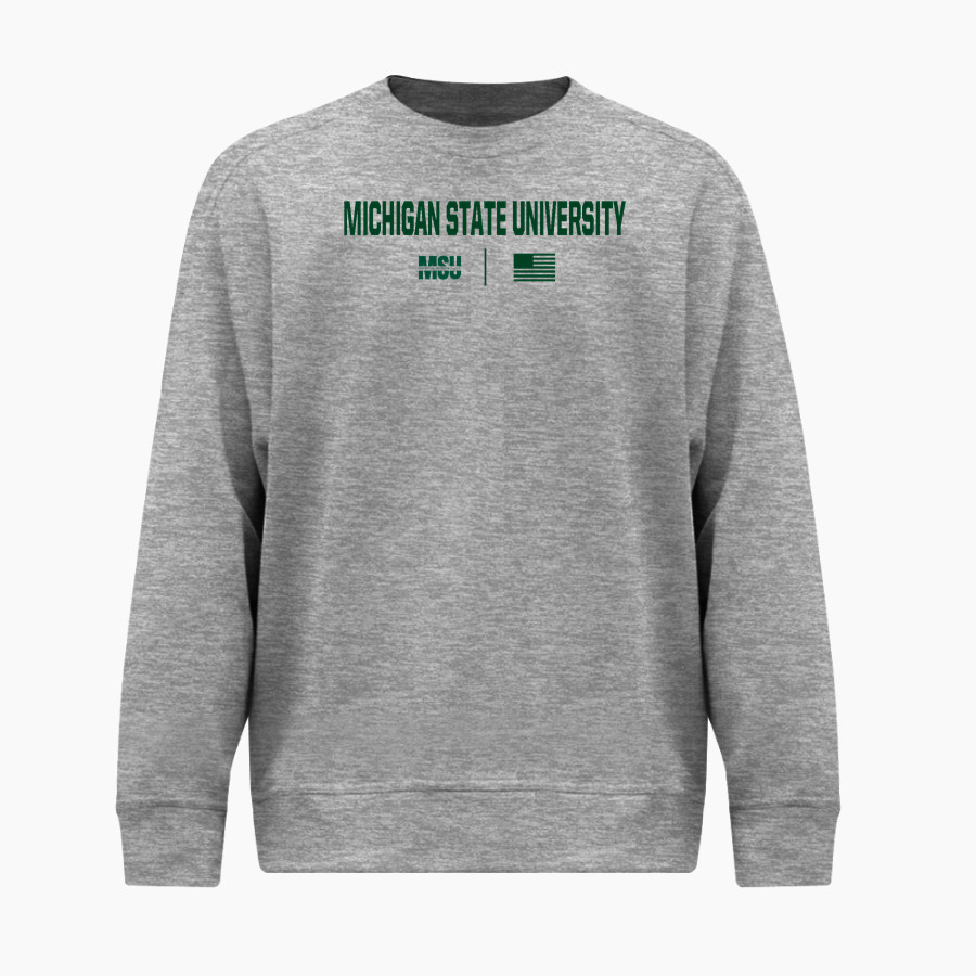 Michigan State University Spartans <span class="pdp-name-mascot">Michigan State University Spartans</span> BSN SPORTS Men's Cotton Rich Fleece Crew Neck