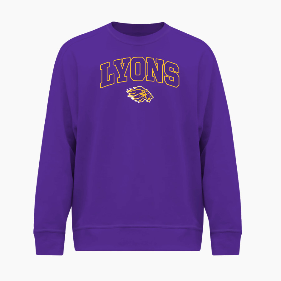 LYON COUNTY HIGH SCHOOL LYONS BSN SPORTS Men's Cotton Rich Fleece Crew Neck