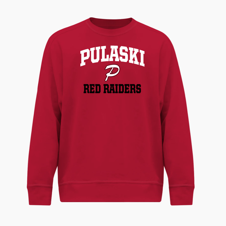 Pulaski Red Raiders BSN SPORTS Men's Cotton Rich Fleece Crew Neck