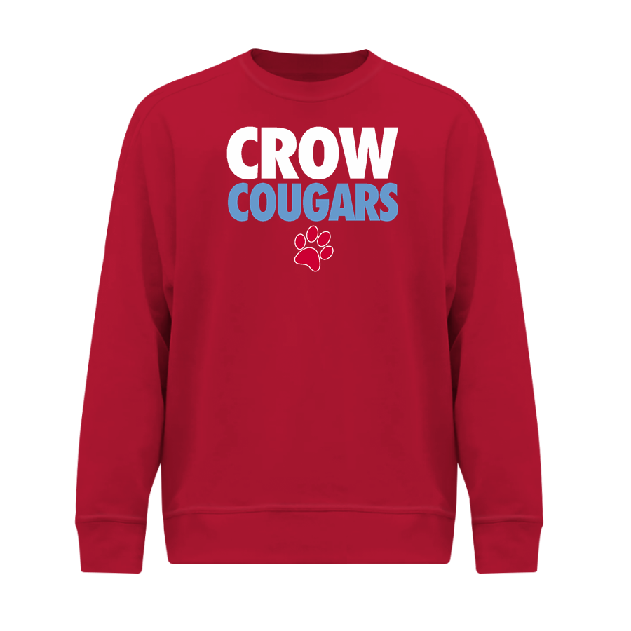 CROW HIGH SCHOOL Cougars Online Store <span class="pdp-name-mascot">CROW COUGARS</span> BSN SPORTS Men's Cotton Rich Fleece Crew Neck