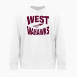 WEST HIGH SCHOOL WAHAWKS <span class="pdp-name-mascot">WEST WAHAWKS</span> BSN SPORTS Men's Cotton Rich Fleece Crew Neck Front Thumbnail