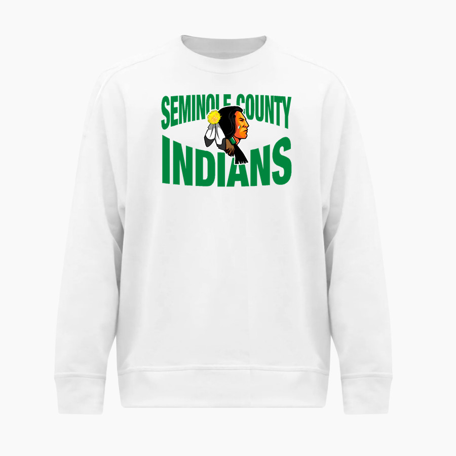 SEMINOLE COUNTY HIGH SCHOOL INDIANS BSN SPORTS Men's Cotton Rich Fleece Crew Neck