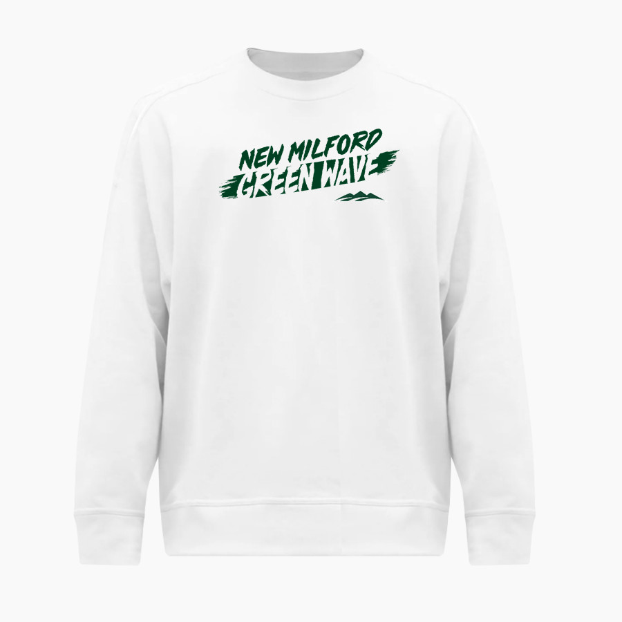 New Milford Green Wave BSN SPORTS Men's Cotton Rich Fleece Crew Neck
