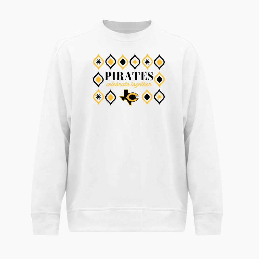 CRANDALL HIGH SCHOOL PIRATES BSN SPORTS Men's Cotton Rich Fleece Crew Neck