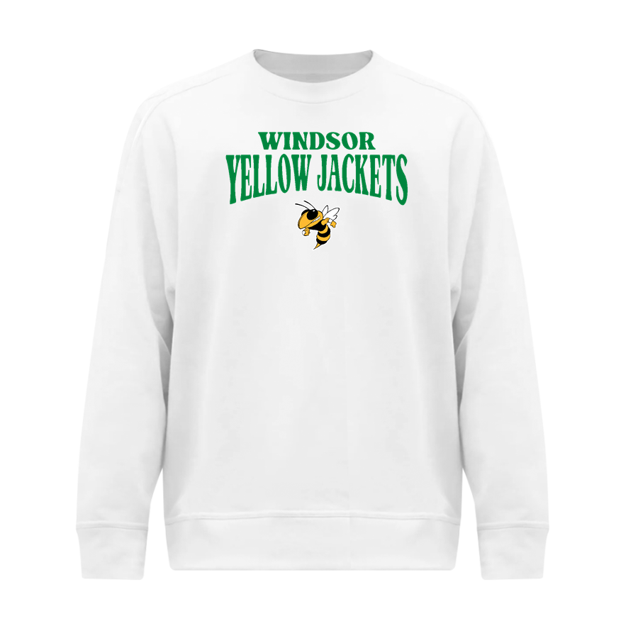 WINDSOR HIGH SCHOOL YELLOW JACKETS <span class="pdp-name-mascot">WINDSOR YELLOW JACKETS</span> BSN SPORTS Men's Cotton Rich Fleece Crew Neck