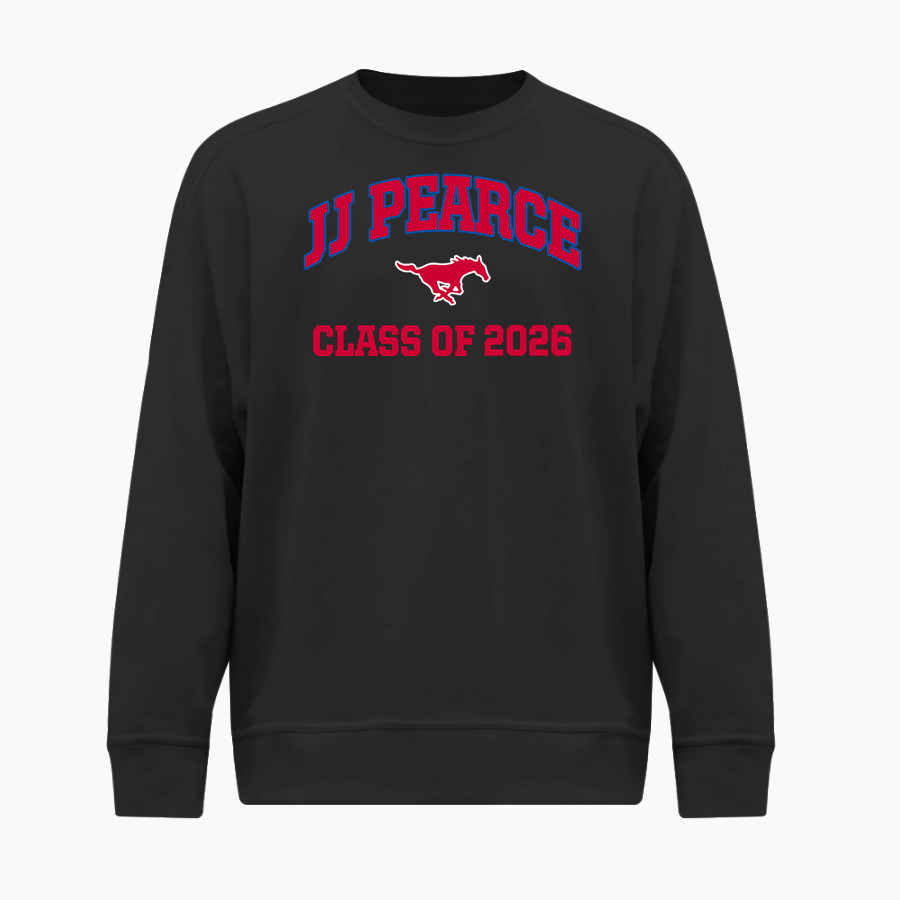 JJ PEARCE HIGH SCHOOL MUSTANGS BSN SPORTS Youth Cotton Rich Fleece Crew Neck