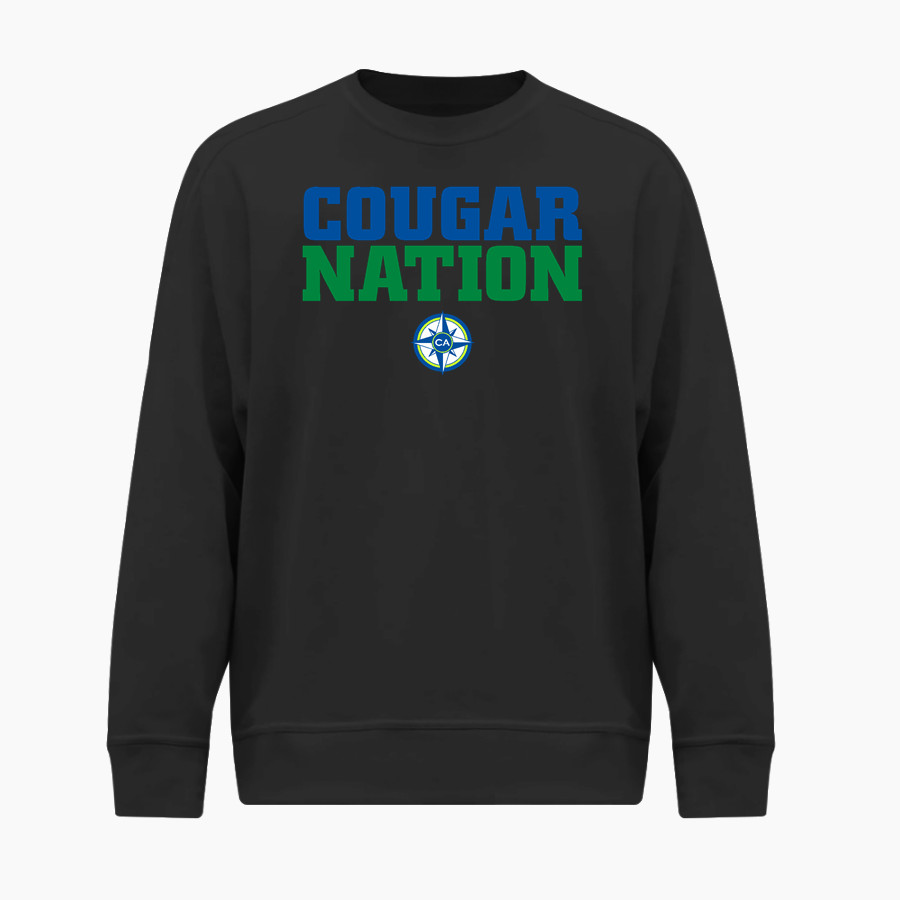 Compass Academy Cougars <span class="pdp-name-mascot">Compass Academy Cougars</span> BSN SPORTS Youth Cotton Rich Fleece Crew Neck