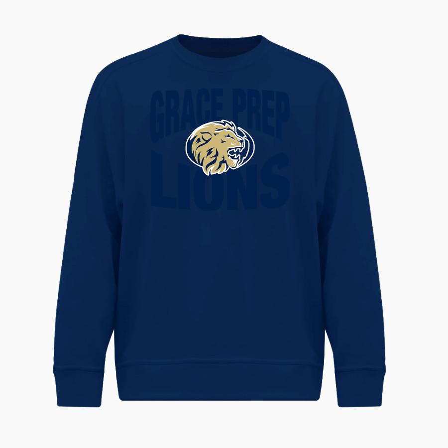 GRACE PREP ACADEMY LIONS <span class="pdp-name-mascot">GRACE LIONS</span> BSN SPORTS Youth Cotton Rich Fleece Crew Neck