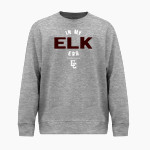 Elk City Elks BSN SPORTS Youth Cotton Rich Fleece Crew Neck Front Thumbnail