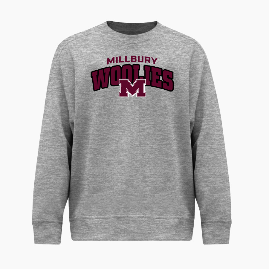 MILLBURY SR HIGH SCHOOL WOOLIES <span class="pdp-name-mascot">MILLBURY MEMORIAL WOOLIES</span> BSN SPORTS Youth Cotton Rich Fleece Crew Neck