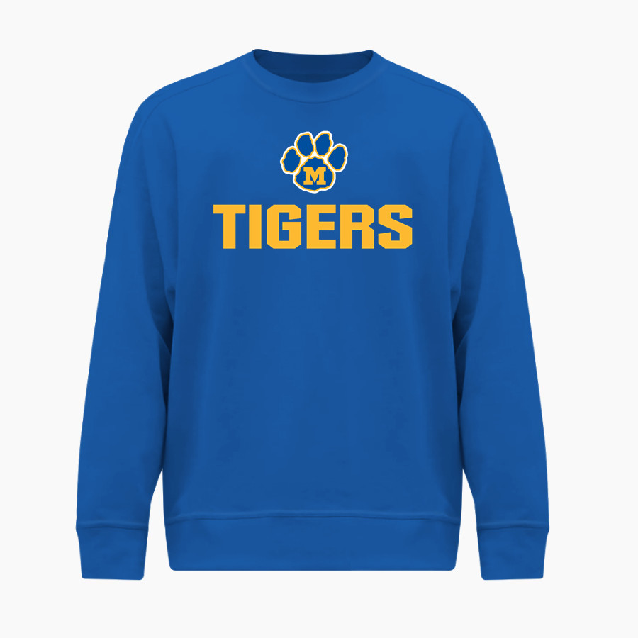 Mercy High School Tigers Online Store <span class="pdp-name-mascot">Mercy Tigers</span> BSN SPORTS Youth Cotton Rich Fleece Crew Neck