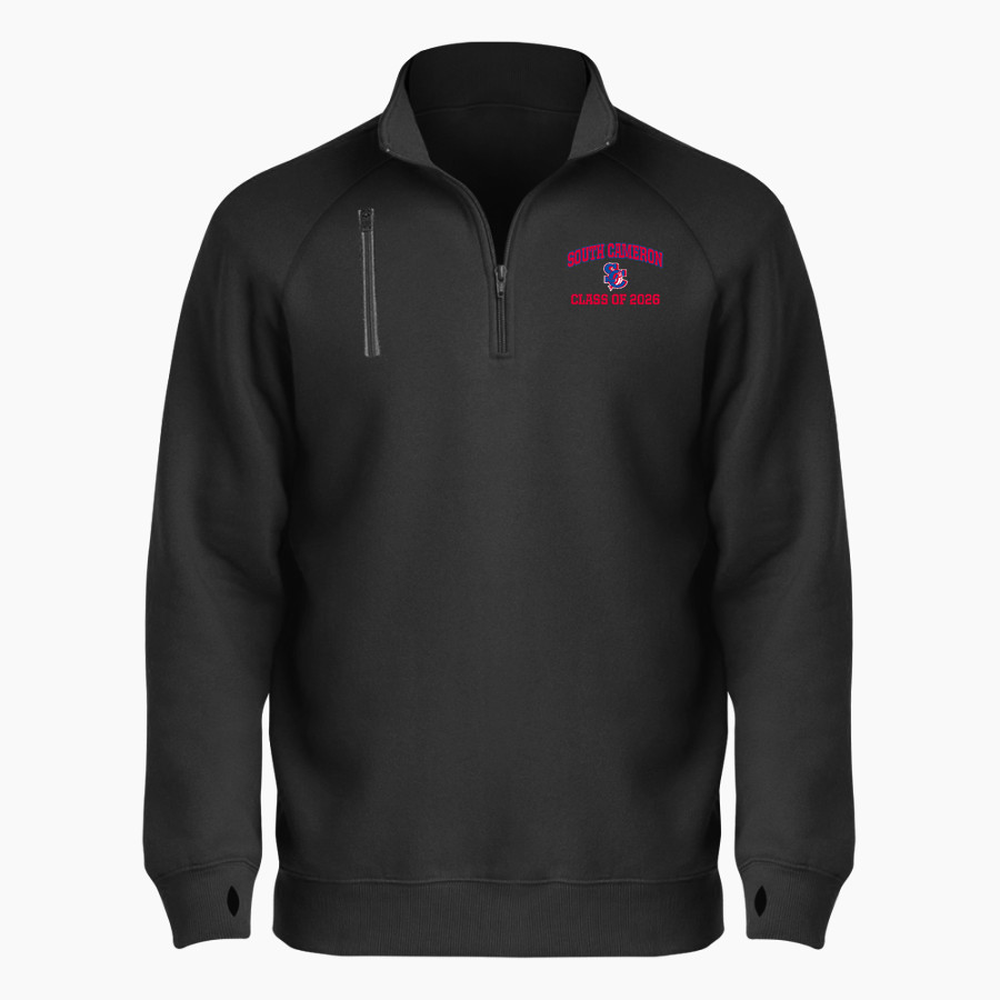 SOUTH CAMERON HIGH SCHOOL TARPONS BSN SPORTS Men's Cotton Rich Fleece 1/4 Zip