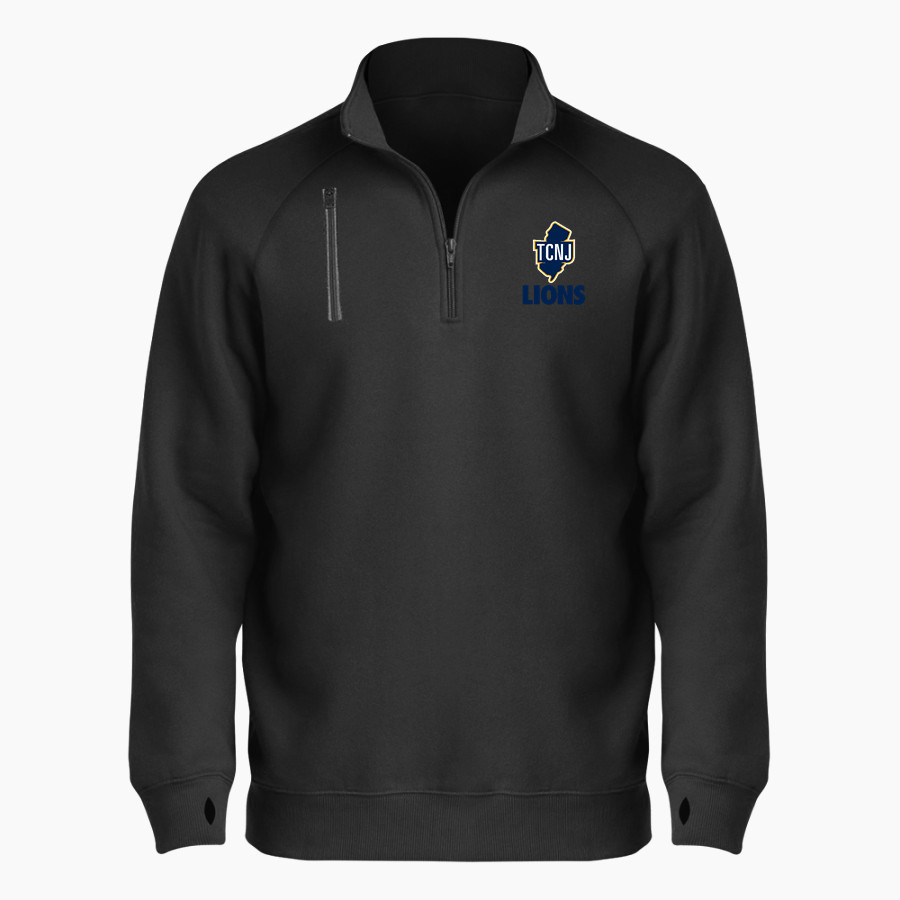 THE COLLEGE OF NEW JERSEY LIONS <span class="pdp-name-mascot">THE COLLEGE OF NEW JERSEY LIONS</span> BSN SPORTS Men's Cotton Rich Fleece 1/4 Zip