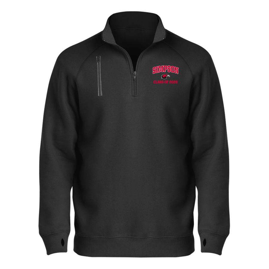 Simpson University Red Hawks <span class="pdp-name-mascot">Simpson Red Hawks</span> BSN SPORTS Men's Cotton Rich Fleece 1/4 Zip