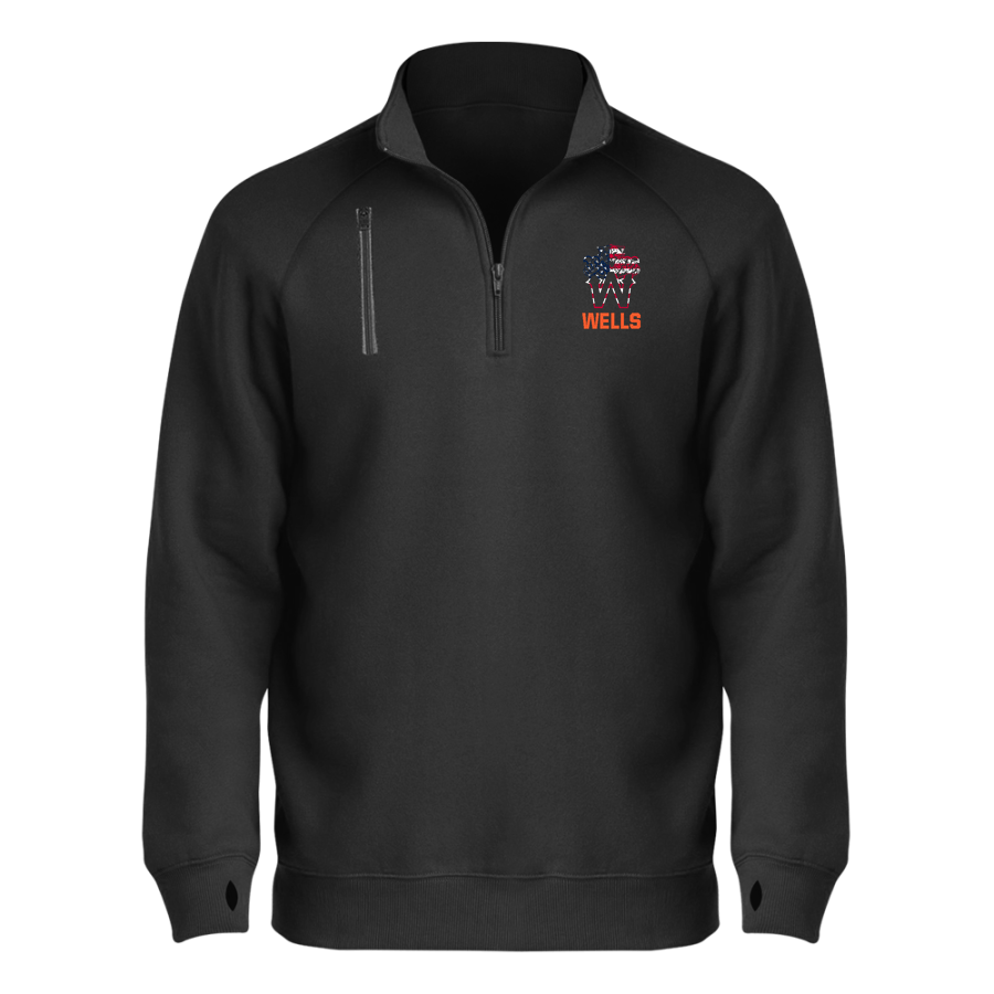 WELLS HIGH SCHOOL LEOPARDS <span class="pdp-name-mascot">WELLS LEOPARDS</span> BSN SPORTS Men's Cotton Rich Fleece 1/4 Zip