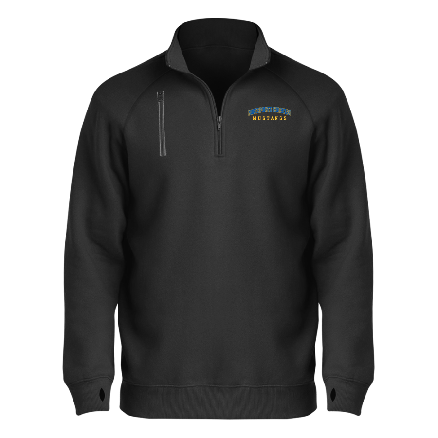 NorthPointe Christian Mustangs <span class="pdp-name-mascot">NorthPointe Christian Schools Mustangs</span> BSN SPORTS Men's Cotton Rich Fleece 1/4 Zip